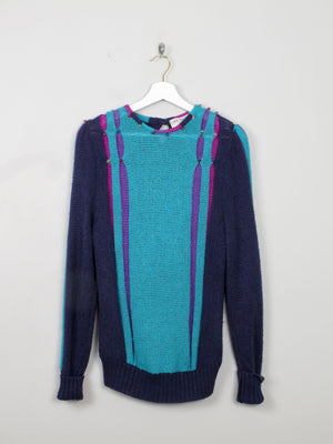 Women's Vintage Fine Wool Patterned Jumper S/M - The Harlequin