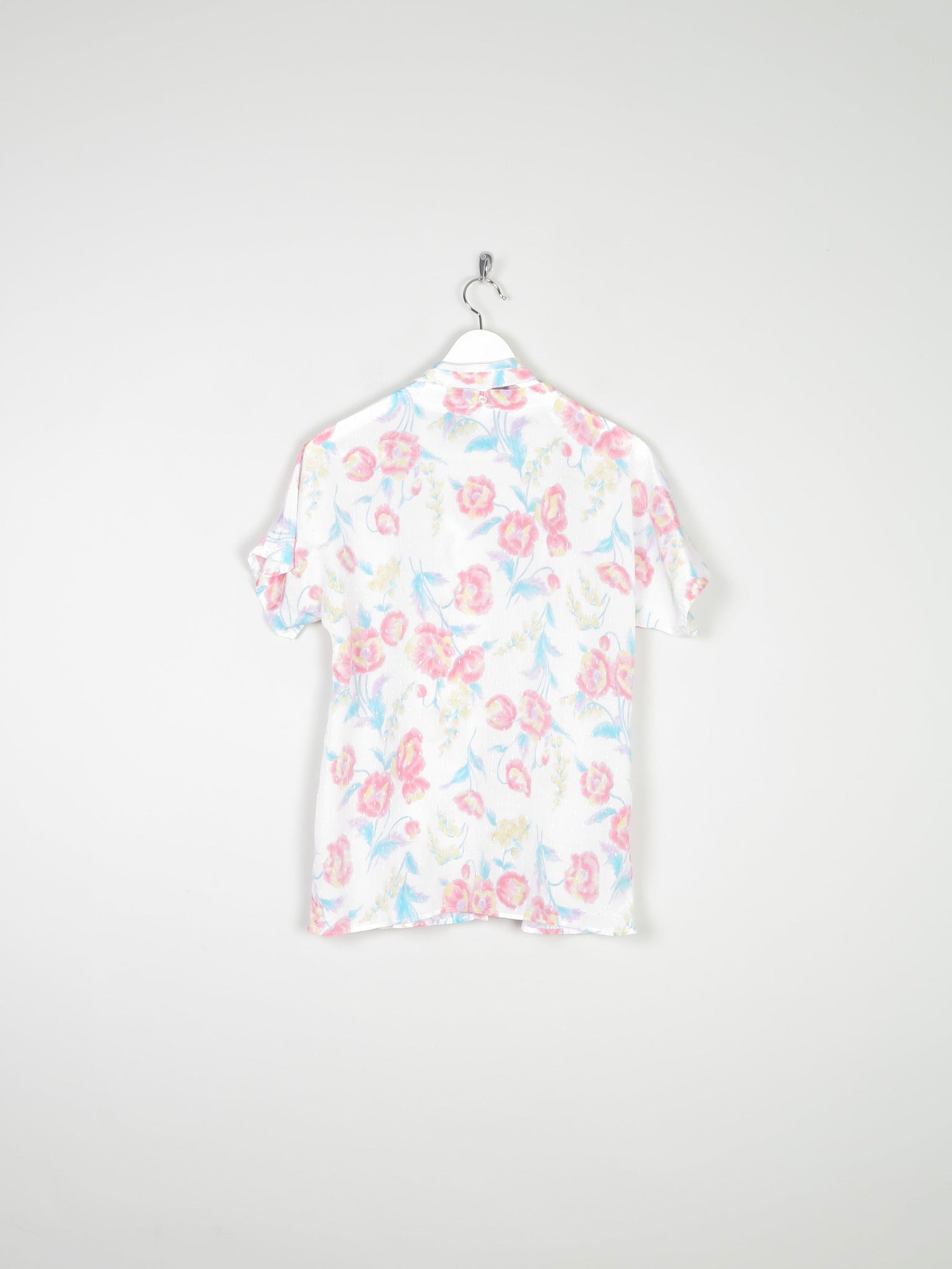 Women’s Floral Short-Sleeved Blouse With Tie Neck S - The Harlequin
