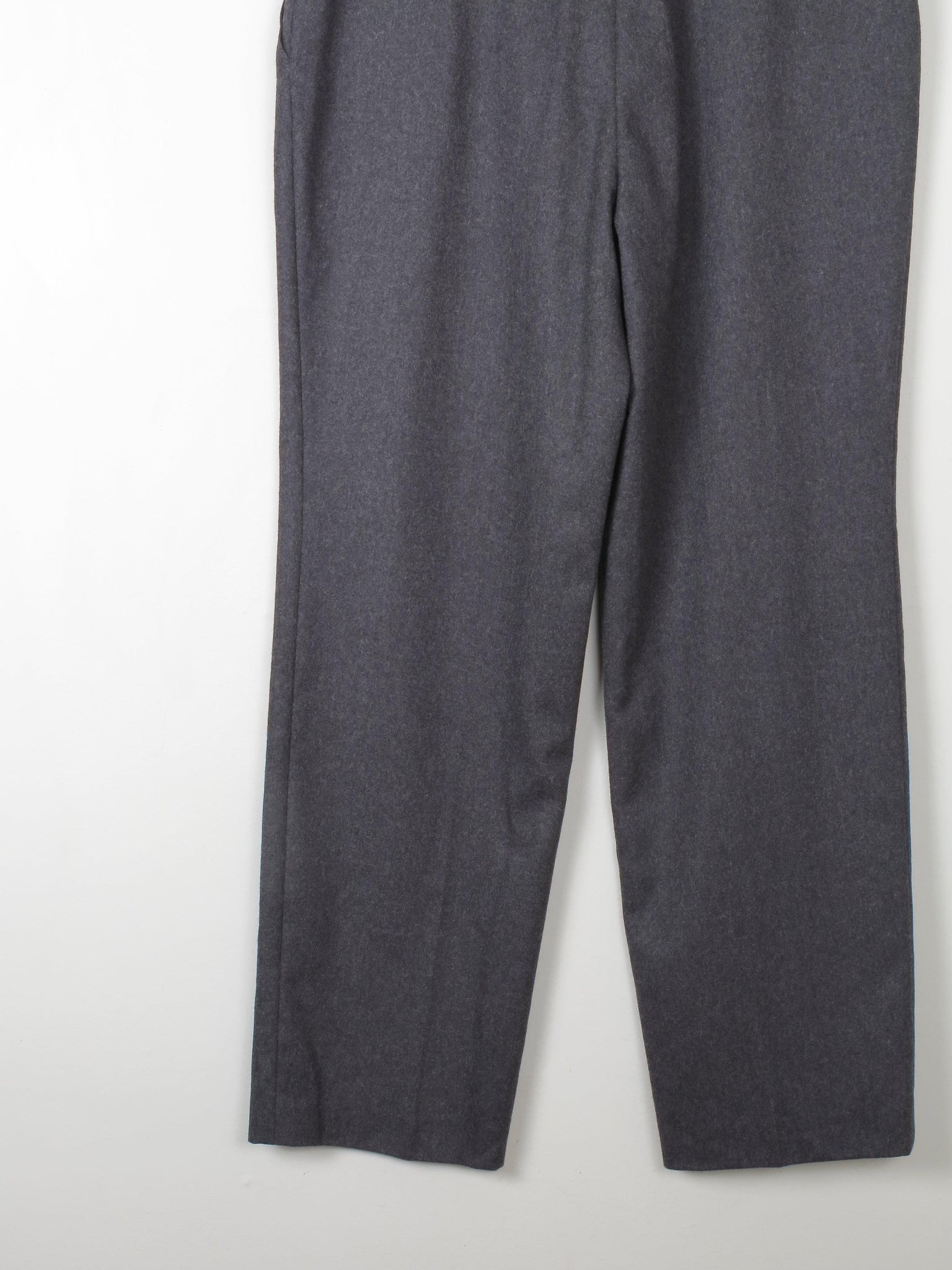Women's Vintage Grey Wool Trousers L 33"/31L - The Harlequin