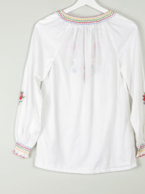 Women's Vintage Hungarian Embroidered Peasant Blouse S - The Harlequin