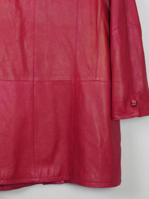 Women's Vintage Leather Coat Red M - The Harlequin