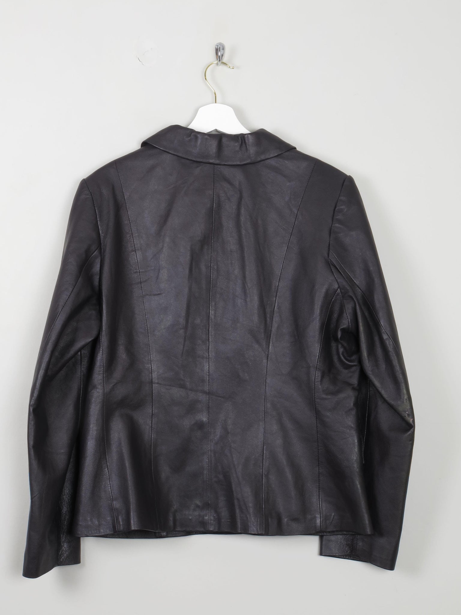 Women's Vintage Leather Jacket Plum L - The Harlequin