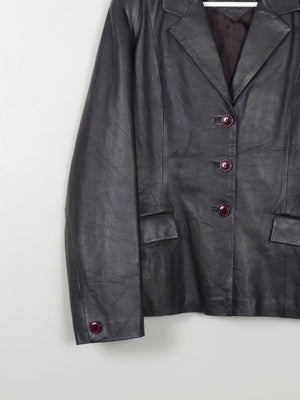 Women's Vintage Leather Jacket Plum L - The Harlequin
