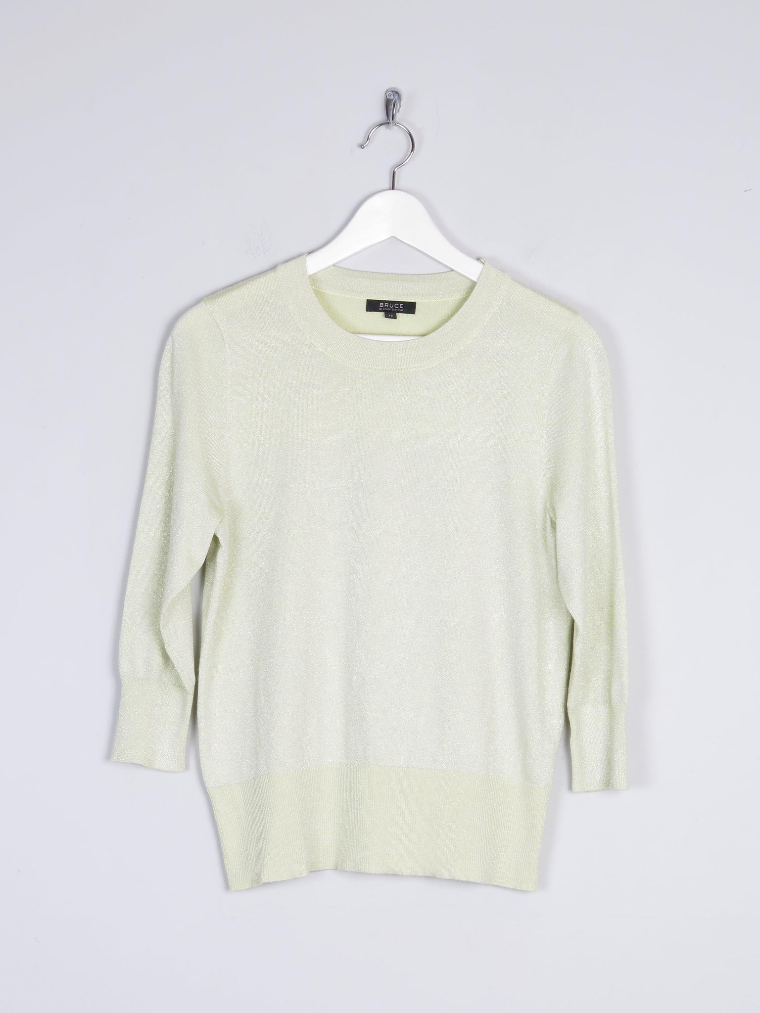 Women’s Lime Green Bruce By Bruce Oldfield Lurex Knit Style Top 10/12 - The Harlequin
