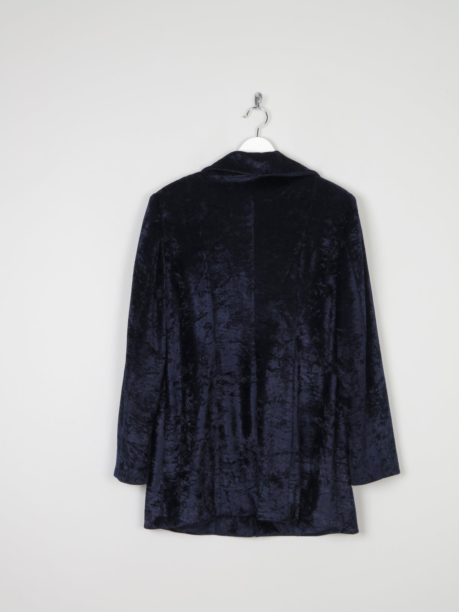 Women’s Midnight  Blue/Navy Velvet Long Jacket M - The Harlequin
