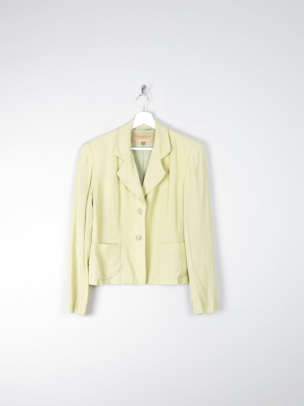 Women's Vintage Paul Costello Lime Green Linen Jacket 10/ small 12 - The Harlequin