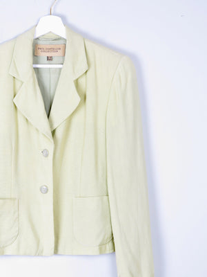 Women's Vintage Paul Costello Lime Green Linen Jacket 10/ small 12 - The Harlequin