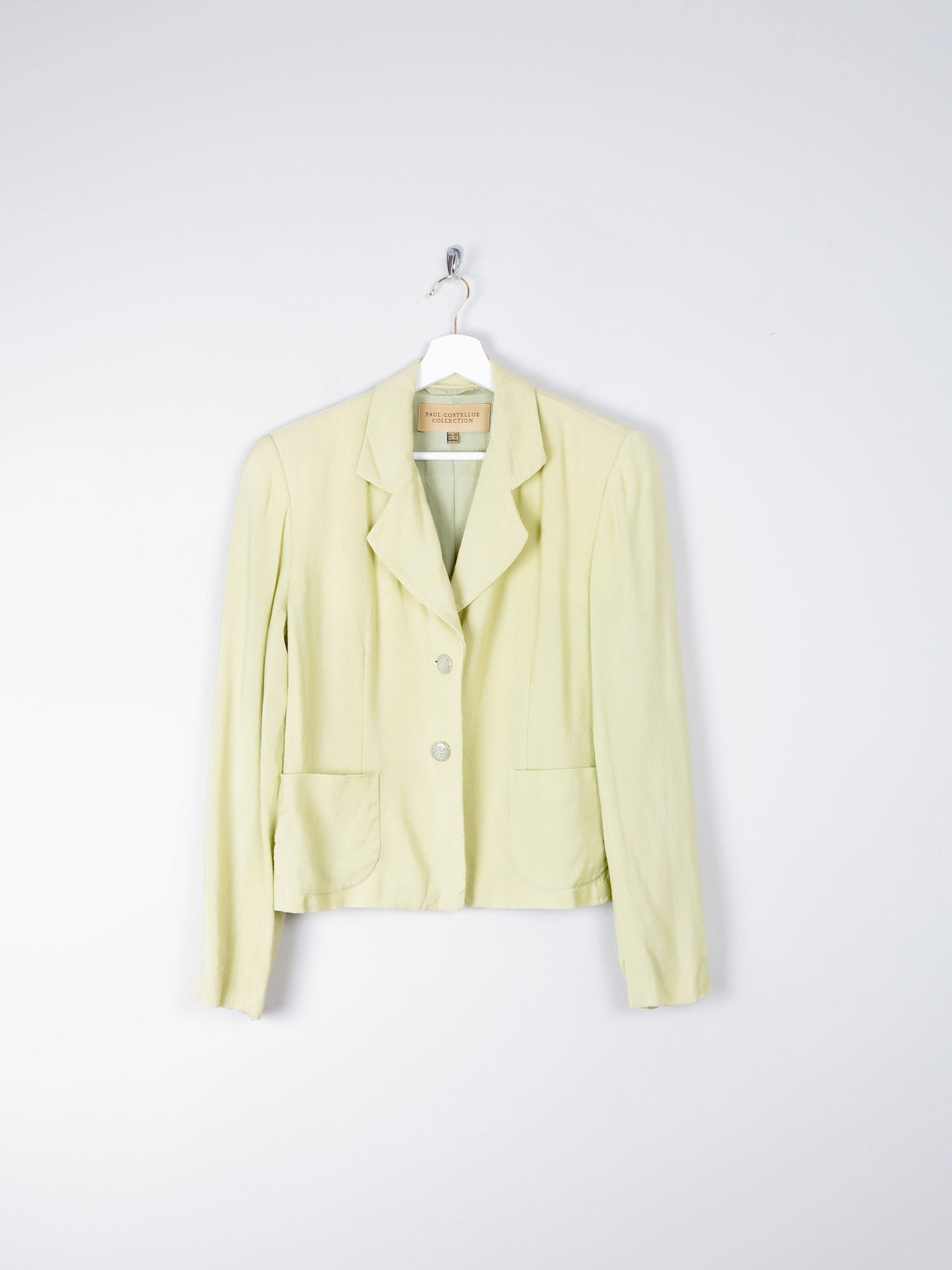 Women's Vintage Paul Costello Lime Green Linen Jacket 10/ small 12 - The Harlequin