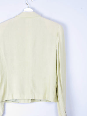 Women's Vintage Paul Costello Lime Green Linen Jacket 10/ small 12 - The Harlequin