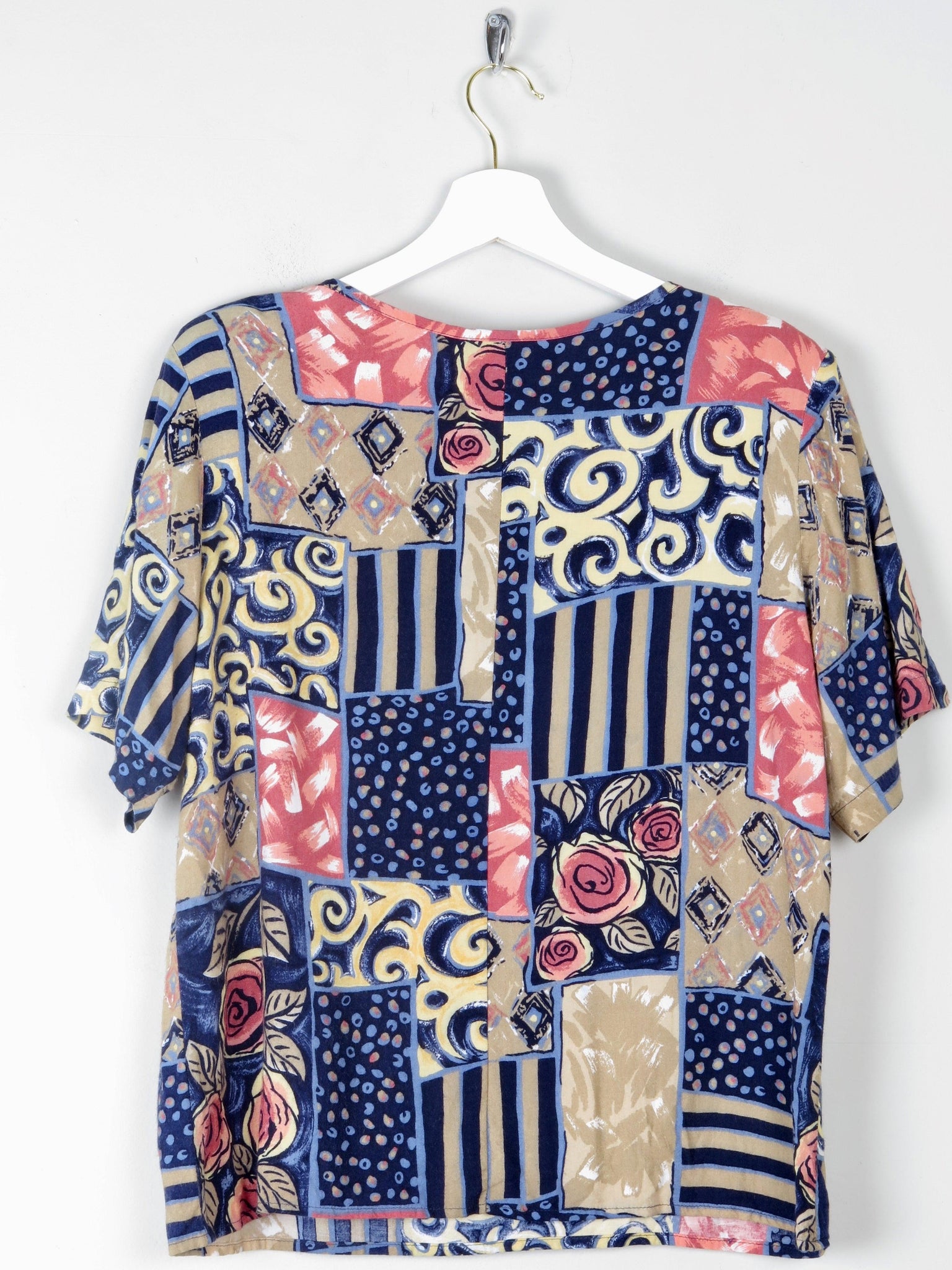 Women's Vintage Printed Top S - The Harlequin