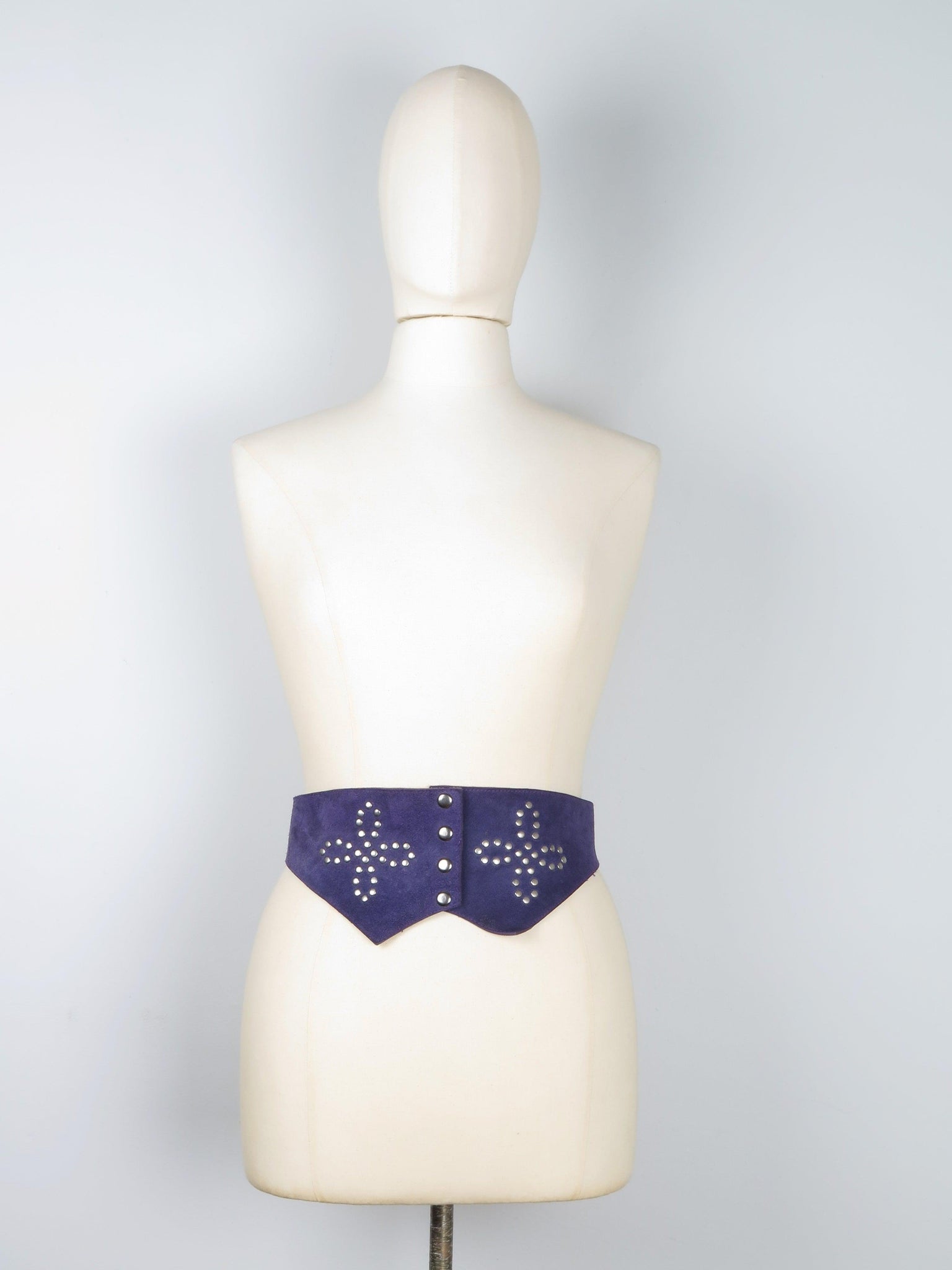 Women's Vintage Purple Suede 1970s/80s Waisted Belt S/M - The Harlequin