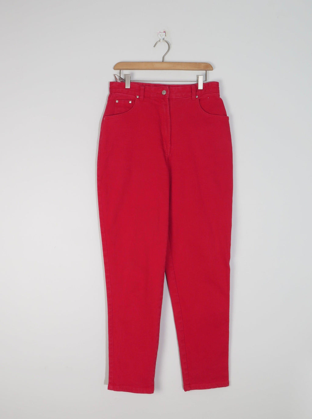 Cherry Red Jinglers Vintage Mom Jeans 31" 12 - The Harlequin