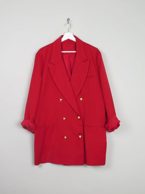 Women's Red Oversized Long Blazer L/XL - The Harlequin