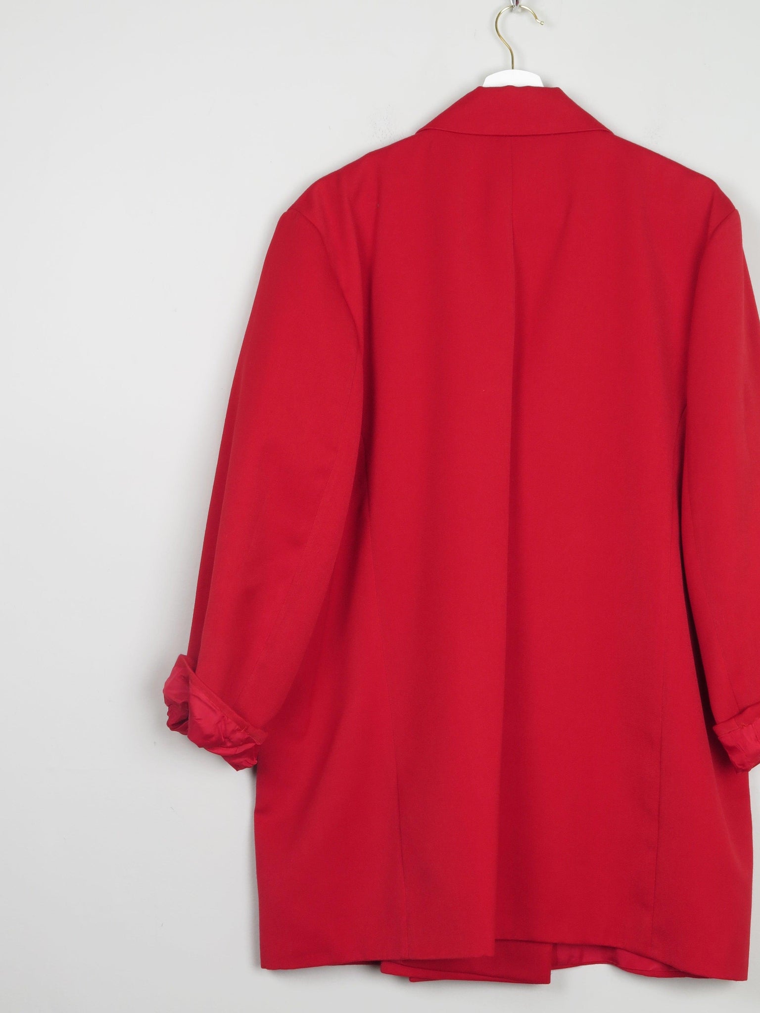 Women's Vintage Red Oversized Long Blazer L/XL - The Harlequin