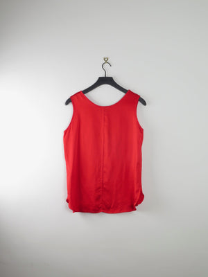 Women's Red Silk Camisole Top L - The Harlequin
