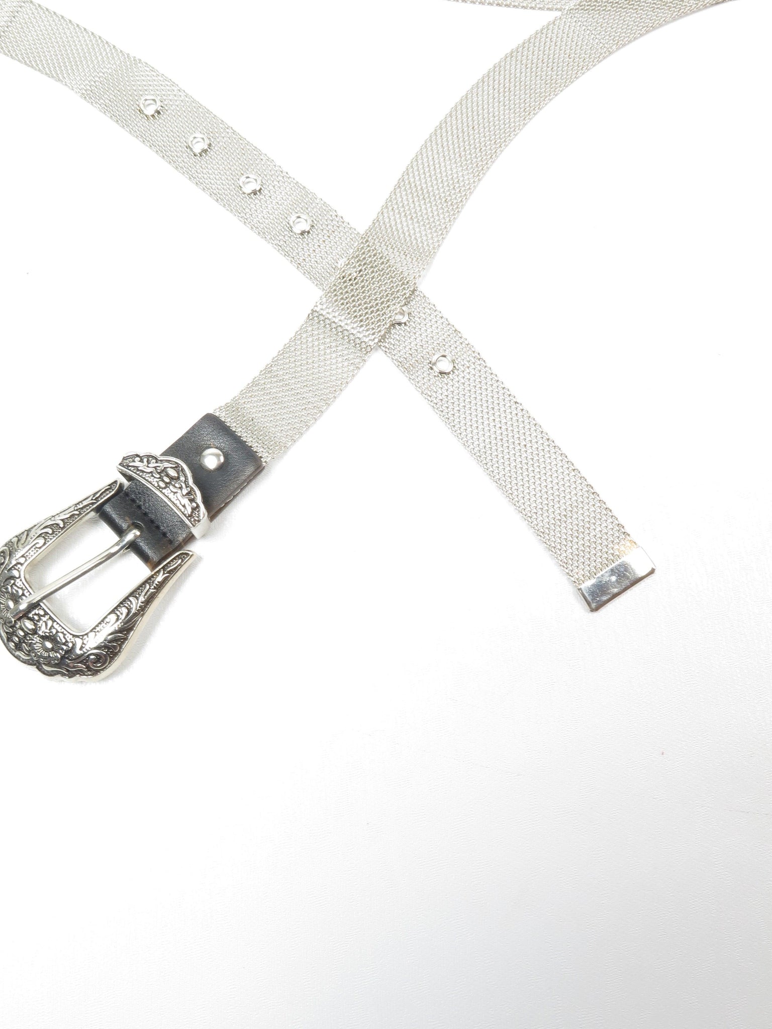 Silver Chain Mesh Western Belt S/M - The Harlequin