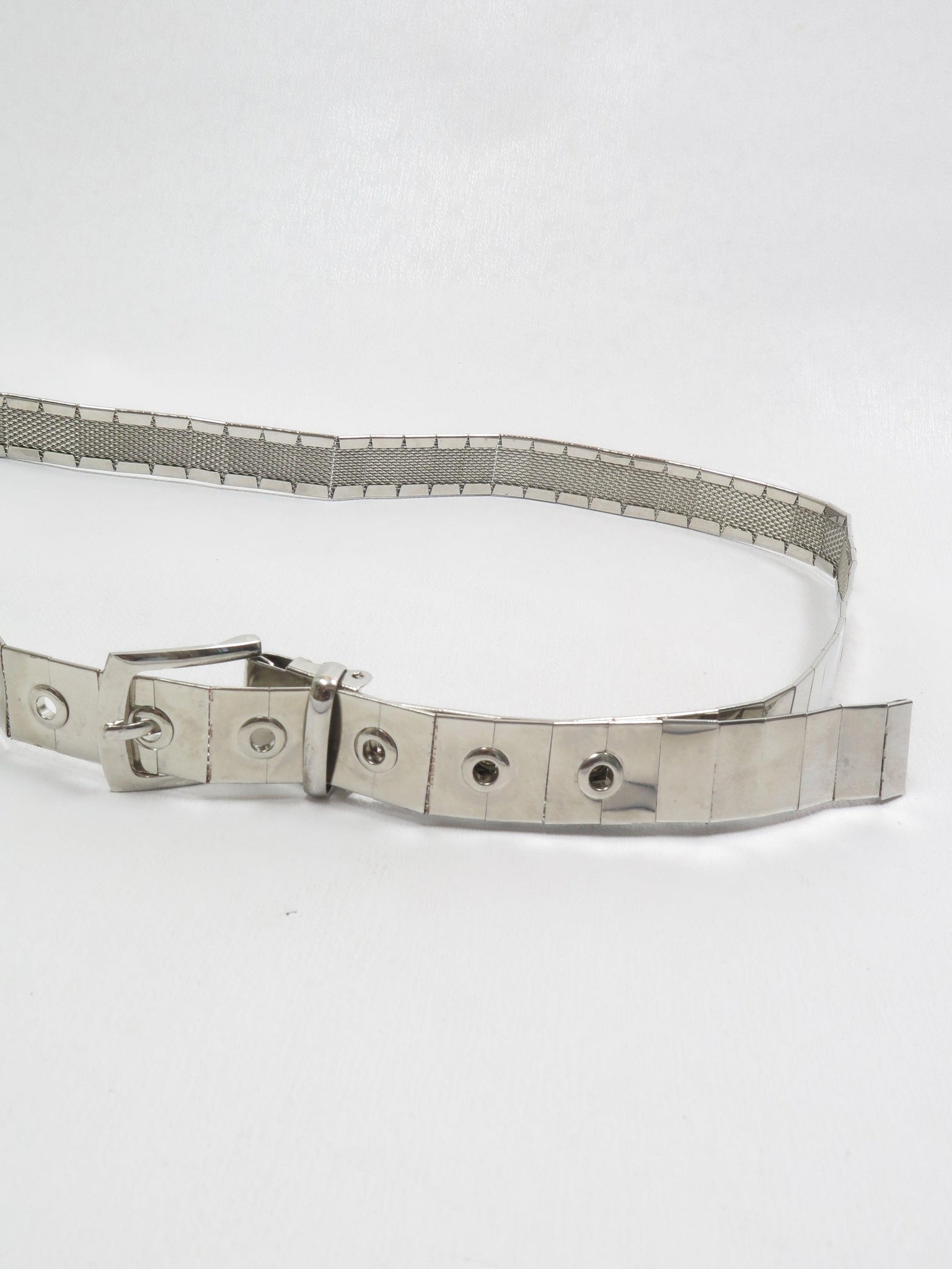 Women's Vintage Silver Metal Belt S-M - The Harlequin