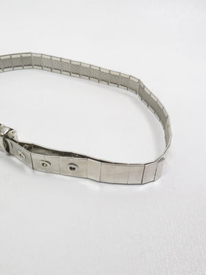 Women's Vintage Silver Metal Belt S-M - The Harlequin