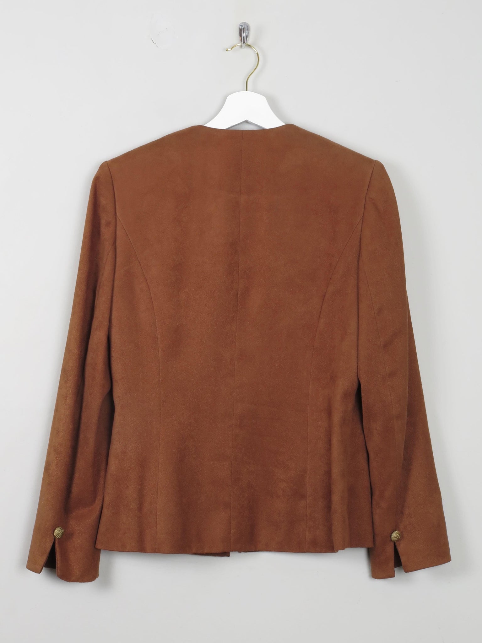 Women's Vintage Suede Style Fabric Rust/Tan Jacques Vert S - The Harlequin