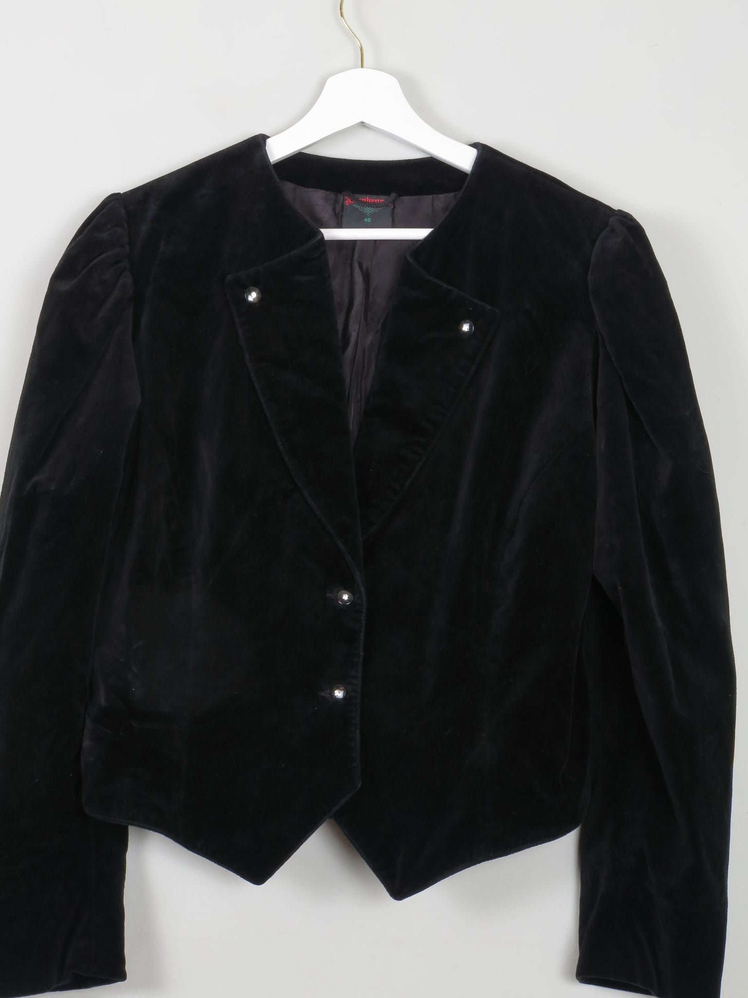 Women's Vintage Velvet Jacket Austrian Cropped L/XL - The Harlequin