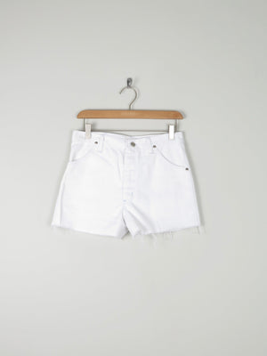 Women’s Vintage White Denim Shorts 28" *8* - The Harlequin