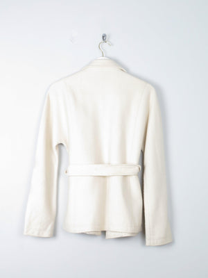 Women's Vintage Wool Mansfield Jacket Cream Belted S - The Harlequin