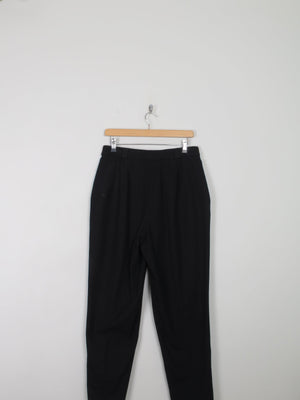 Women's Vintage Wool Trousers Black With Embroidery  32"W - The Harlequin