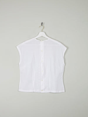 Women's White Lawned Cotton 1950s Blouse M - The Harlequin