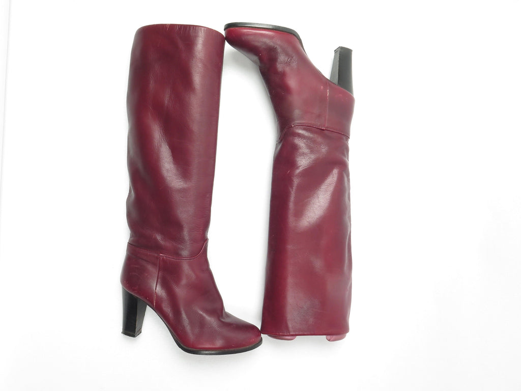 Wine Leather Vintage Boots 36/3 - The Harlequin