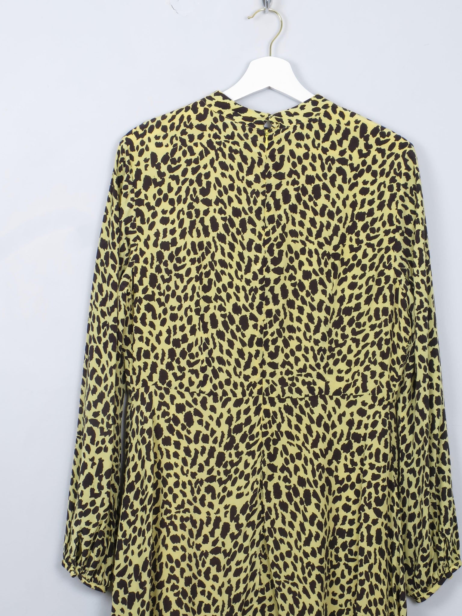 Yellow Leopard Print Mint Velvet Midi Dress 10/12 - The Harlequin